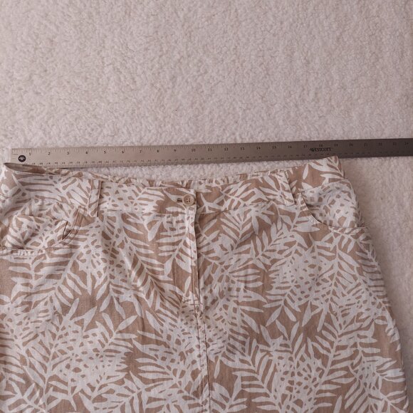 Tommy Bahama Relax Skirt Linen Lace Fern White Khaki Women's Sz 16 NWT - Picture 11 of 14